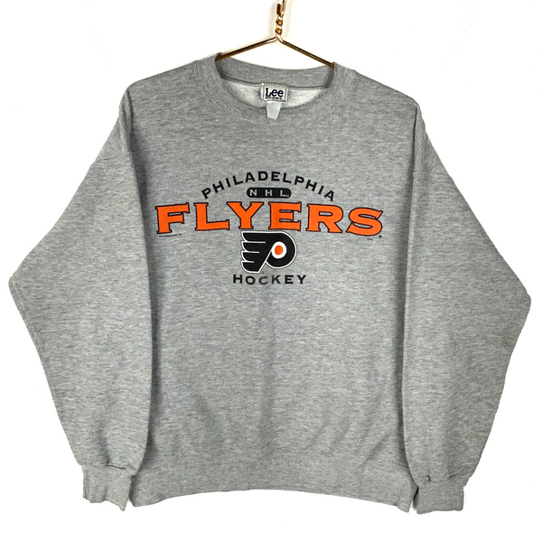 Vintage Philadelphia Flyers Lee Sweatshirt Size Large Gray Nhl Hockey 90s