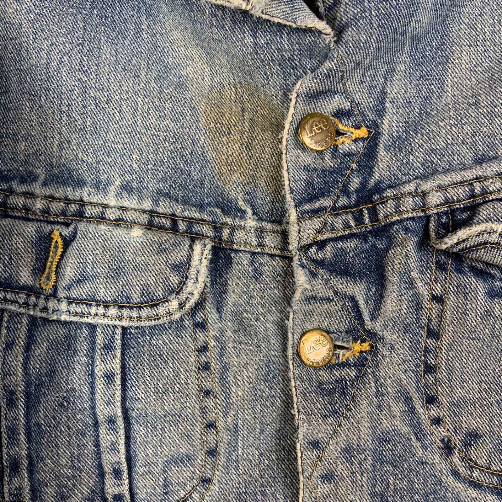 Vintage 1970s Lee Storm Rider Denim Jean Jacket Small Blue Blanket Lined