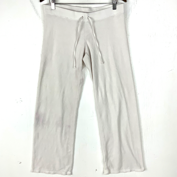 Vintage Juicy Couture Terry Cloth Women's Sweat Pants Medium White Y2k