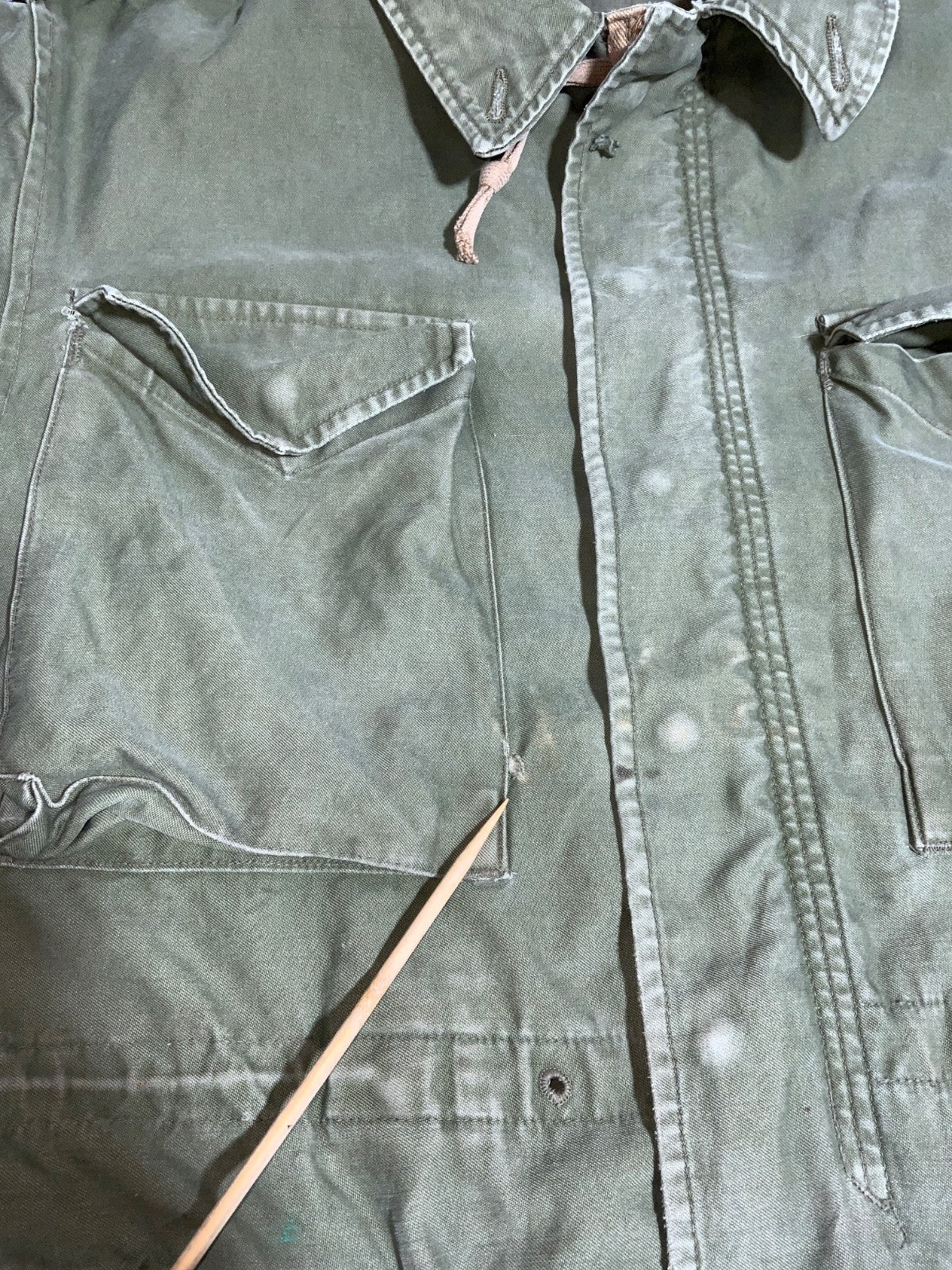 Vintage Us Army Og-107 Jacket Medium Green Full Zip Vietnam Era 60s 70s