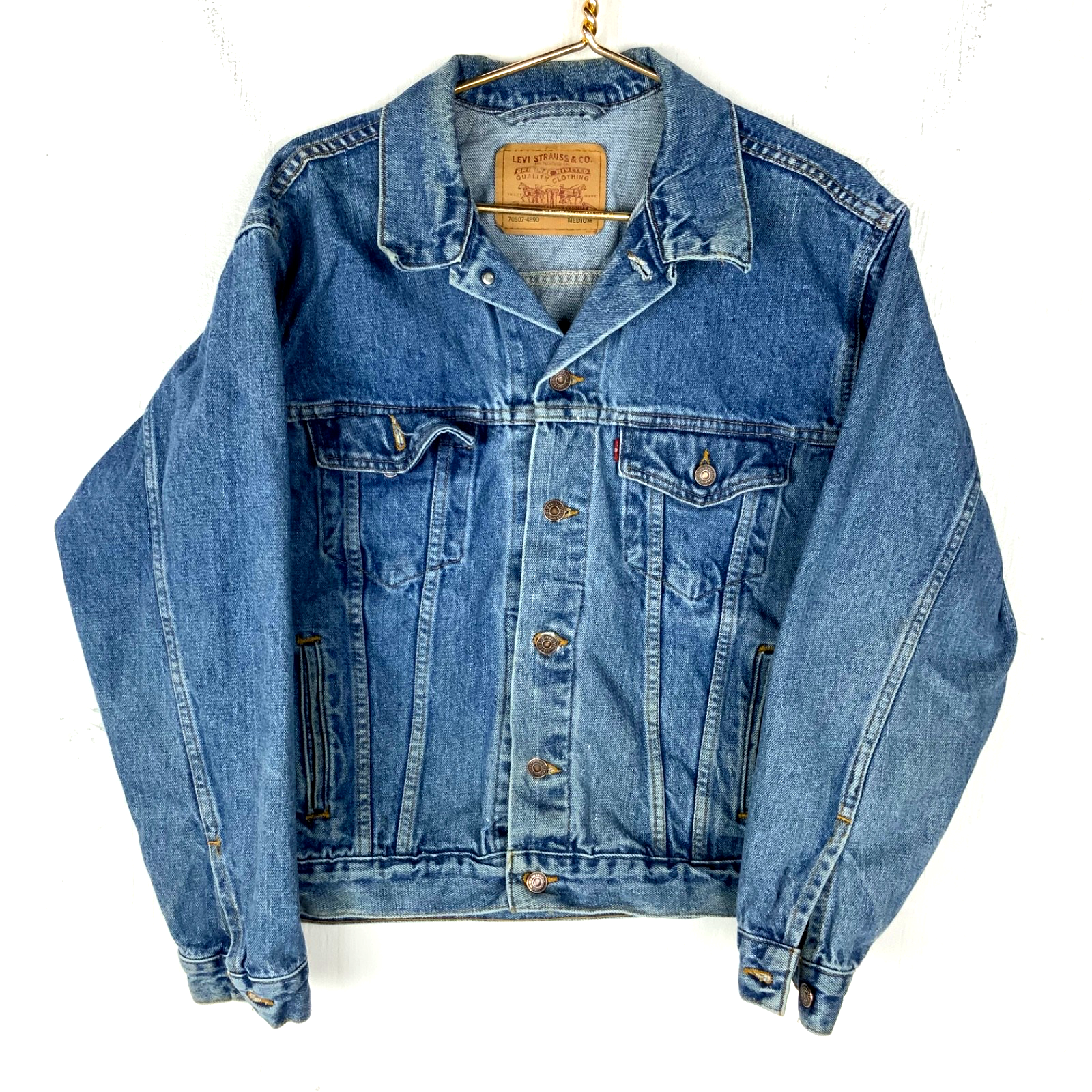 Vintage Levi’s Denim Jean Jacket Medium Blue Dark Wash 90s