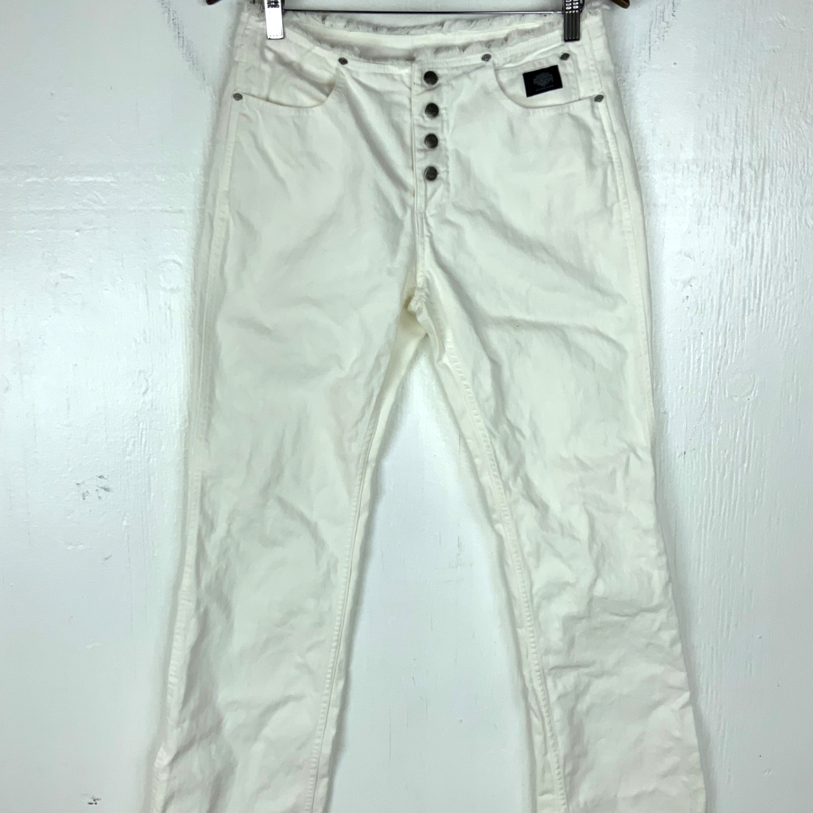Vintage Harley Davidson Bootcut Women's Denim Jean 30x30.5 White Button Fly