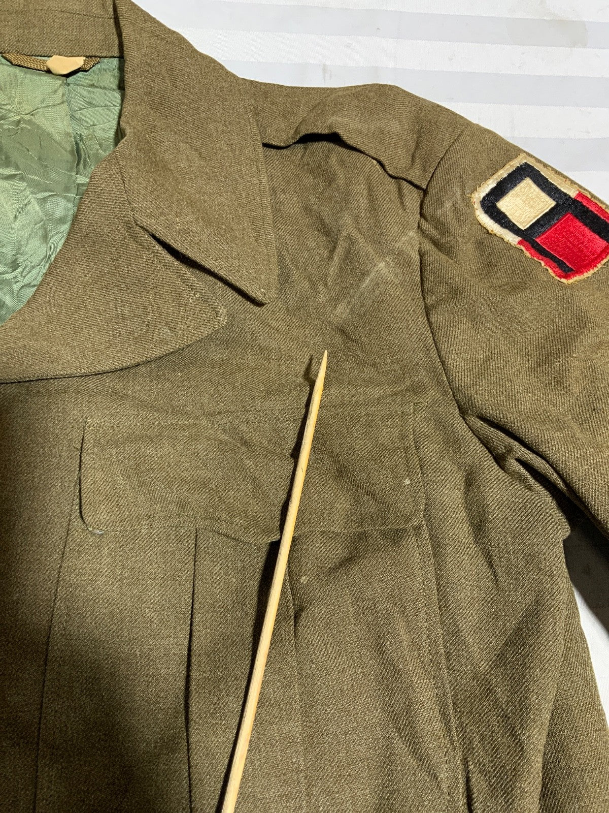 Vintage Us Army Wool M-1950 Jacket Small Brown Button Up Ww2 1953