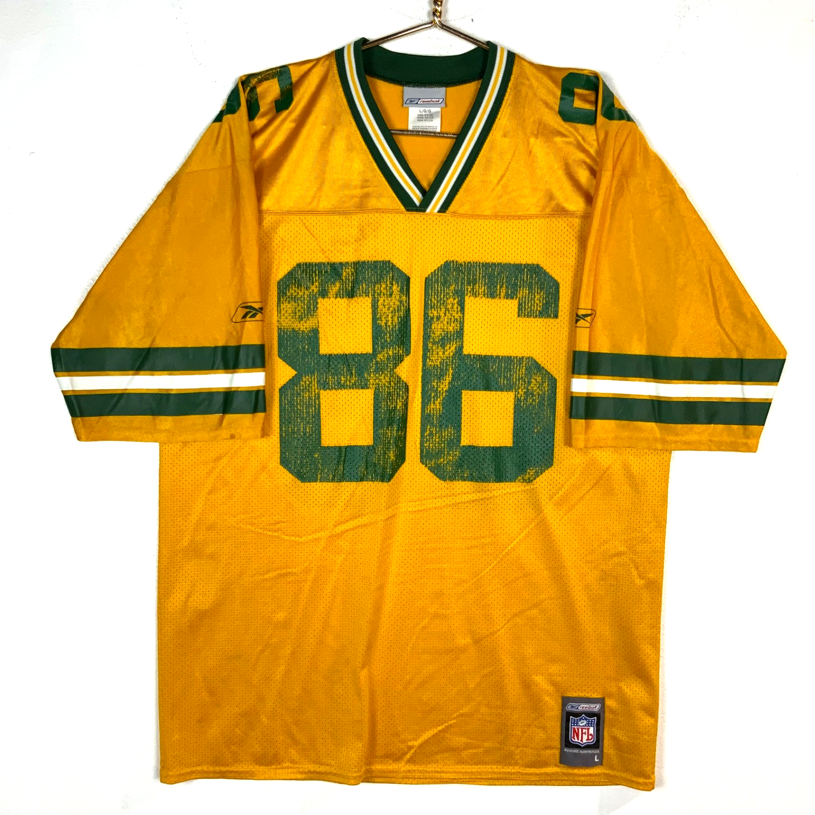 Vintage Green Bay Packers Jersey Large Reebok Antonio Freeman Yellow Nfl