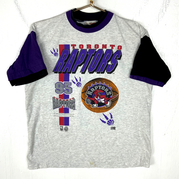 Vintage Toronto Raptors T-Shirt Youth XL Gray 1995 Nba