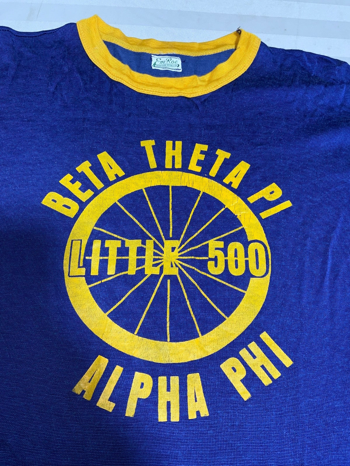 Vintage 1960s Fraternity Jersey T-Shirt Large Beta Theta Pi Alpha Phi Little 500