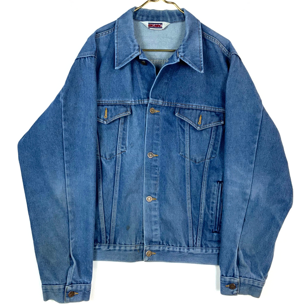 Vintage Big Mac 1980s Denim Jean Jacket Size XL Blue Button Up Trucker