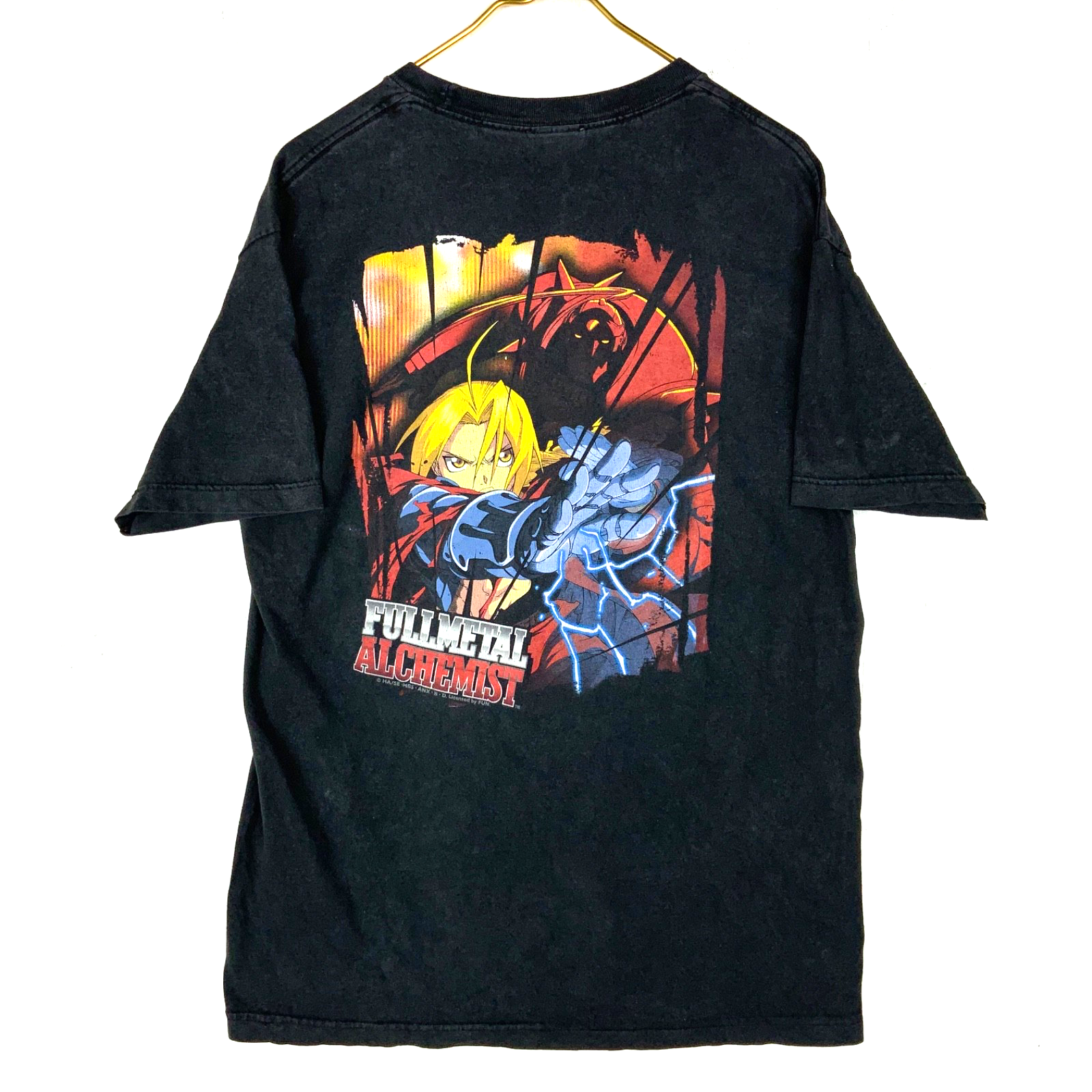 Vintage Fullmetal Alchemist T-Shirt Large Black Double Sided Anime Manga