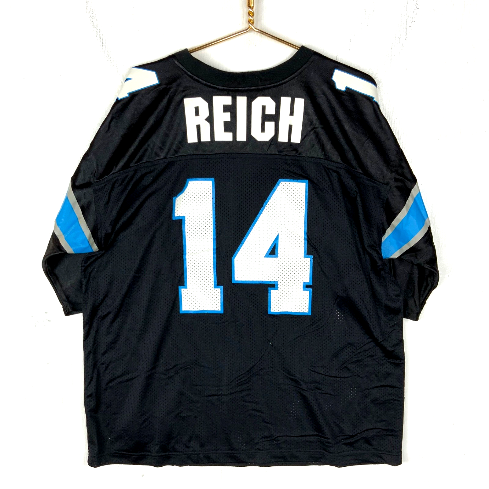 Vintage Carolina Panthers Jersey XL Apex One Frank Reich Black Nfl