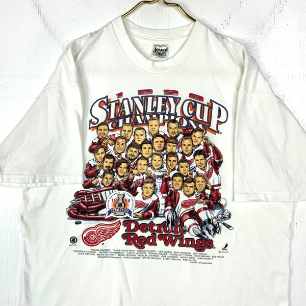 Vintage Detroit Red Wings Caricature T-shirt XL 1998 Nhl Stanley Cup Champs 90s