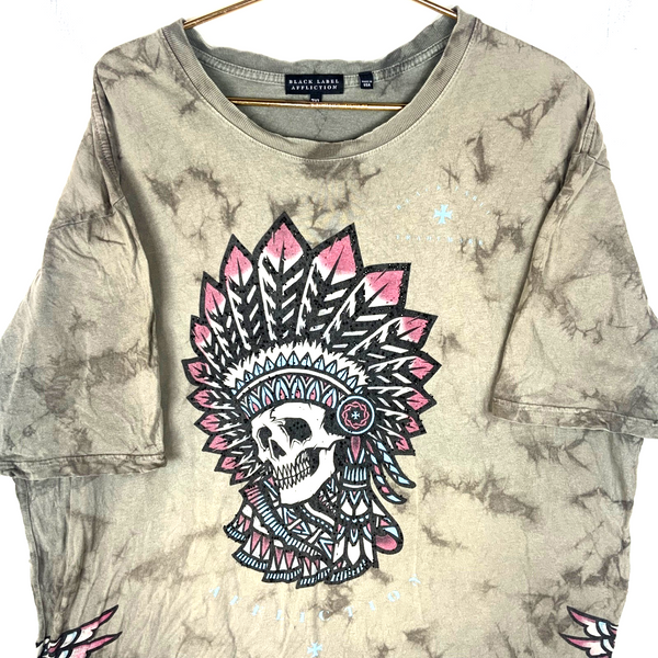 Affliction Black Label T-Shirt 3XL Gray Double Sided Y2k