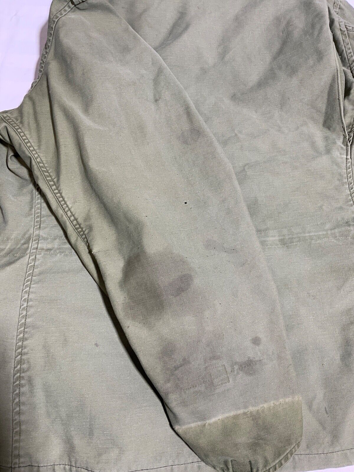 Vintage Military Og-107 Jacket Medium Green Full Zip Distressed Vietnam Era 60s
