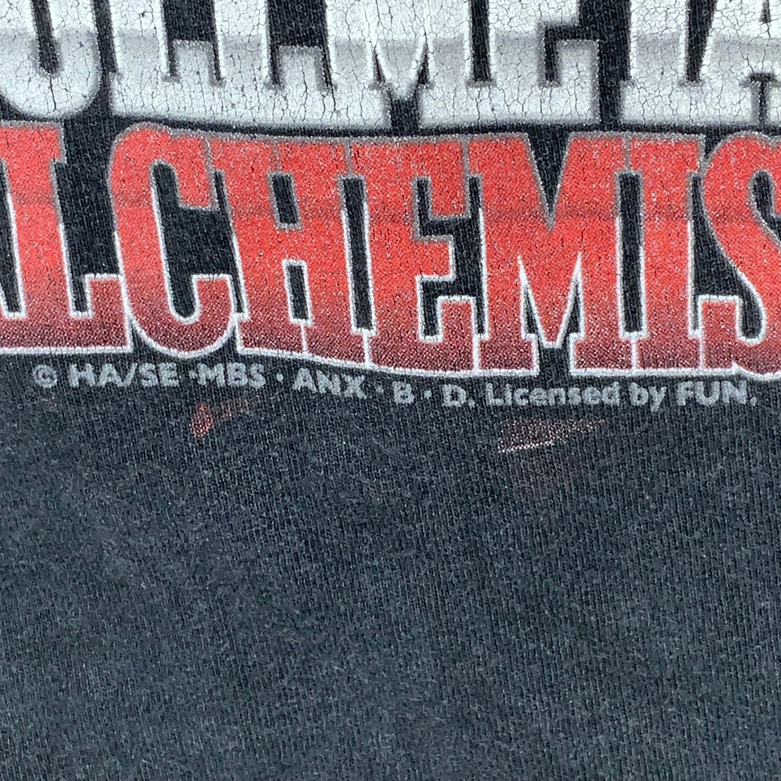 Vintage Fullmetal Alchemist T-Shirt Large Black Double Sided Anime Manga