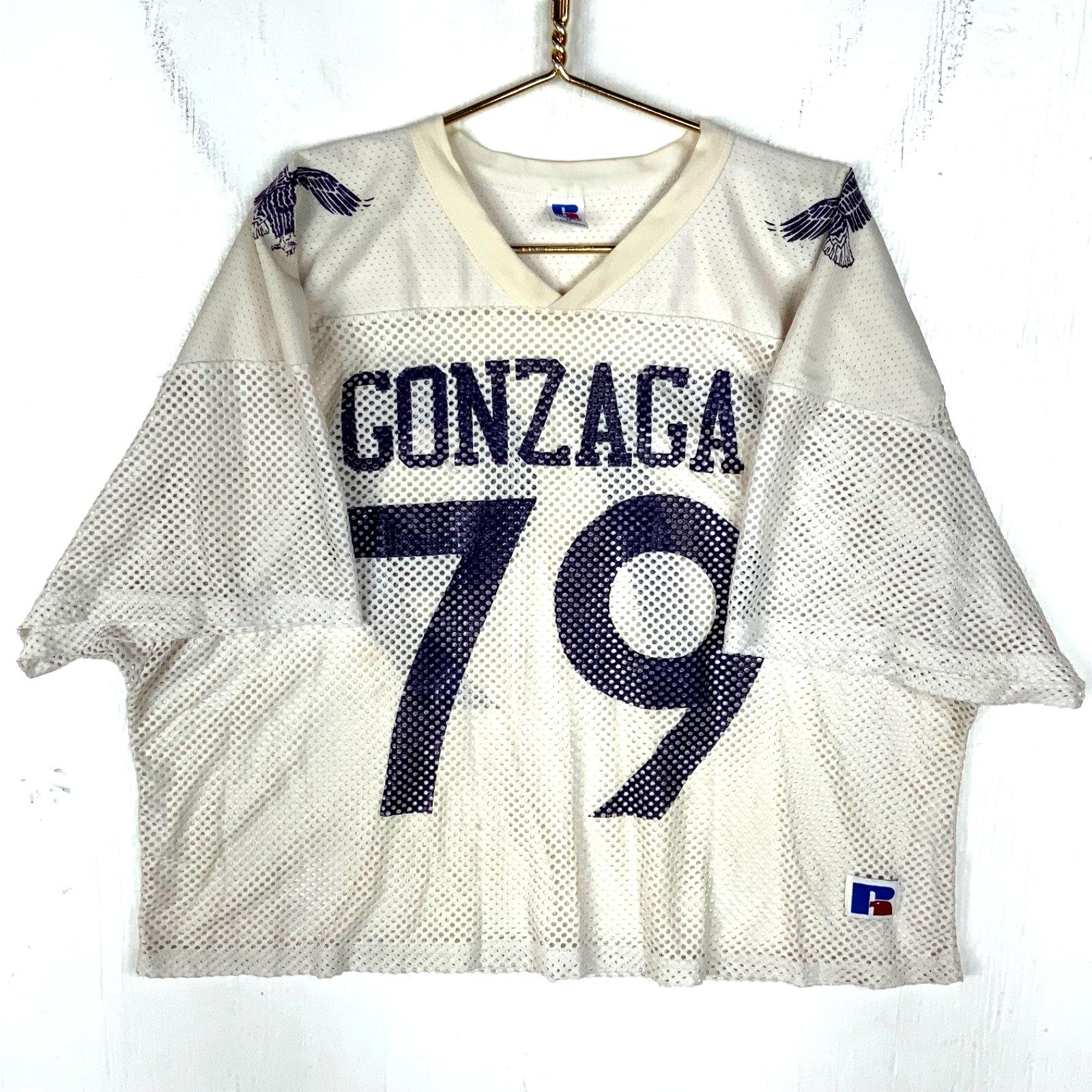Vintage Russell Athletic 1990s Football Jersey XL Made In Usa Cropped Fit
