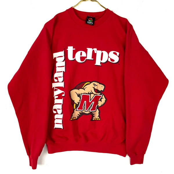 Vintage Maryland Terrapins Sweatshirt XL Red Made in Usa Ncaa 90s