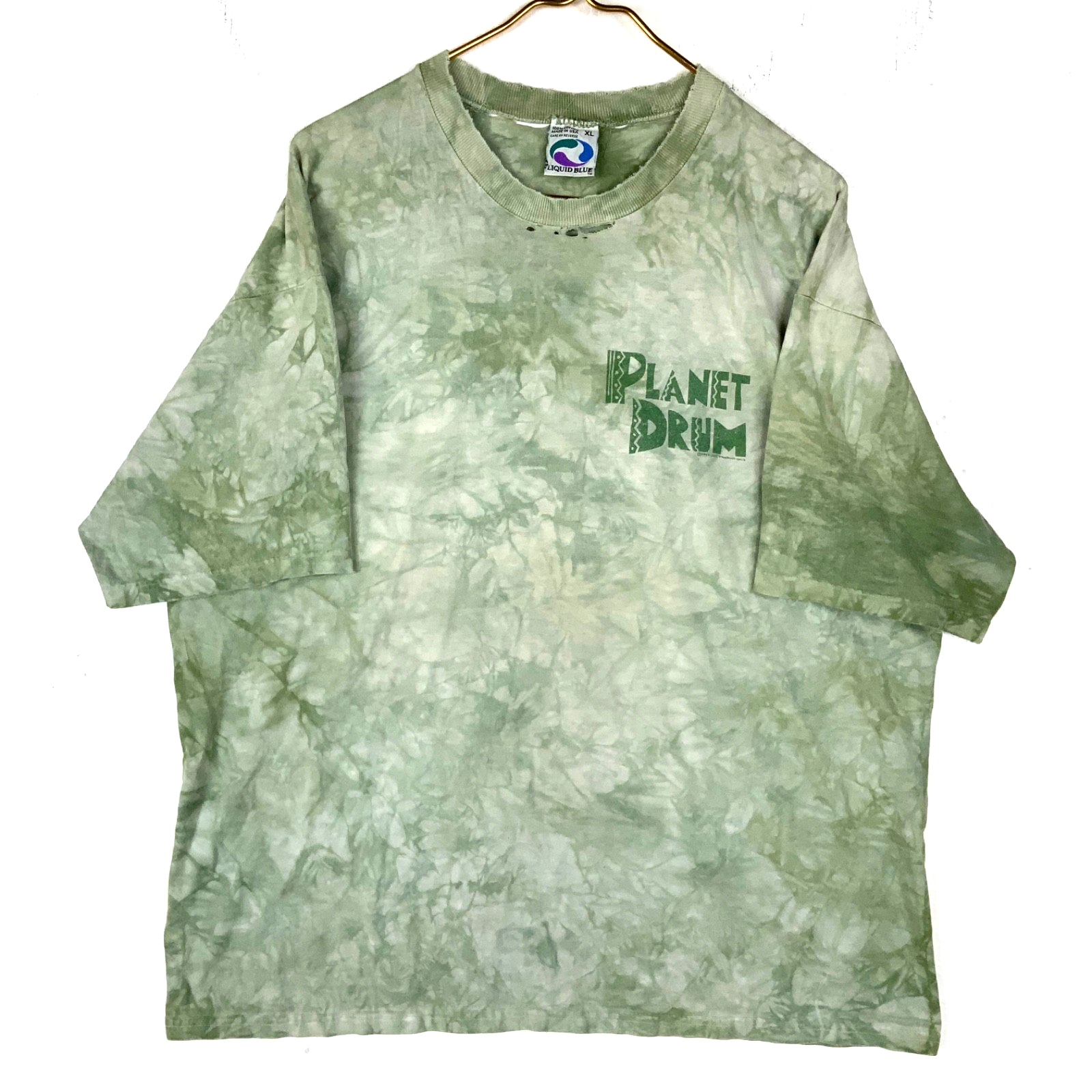 Vintage Planet Drum By Mickey Hart T-Shirt XL Liquid Blue Tie-Dye 1997 Music 90s