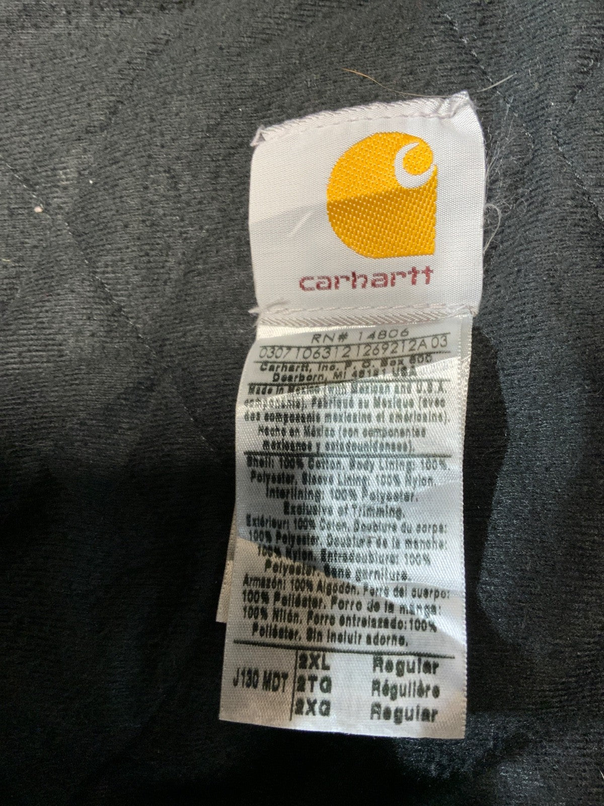 Vintage Carhartt Duck Jacket 2XL Blue Full Zip Quilted Lined
