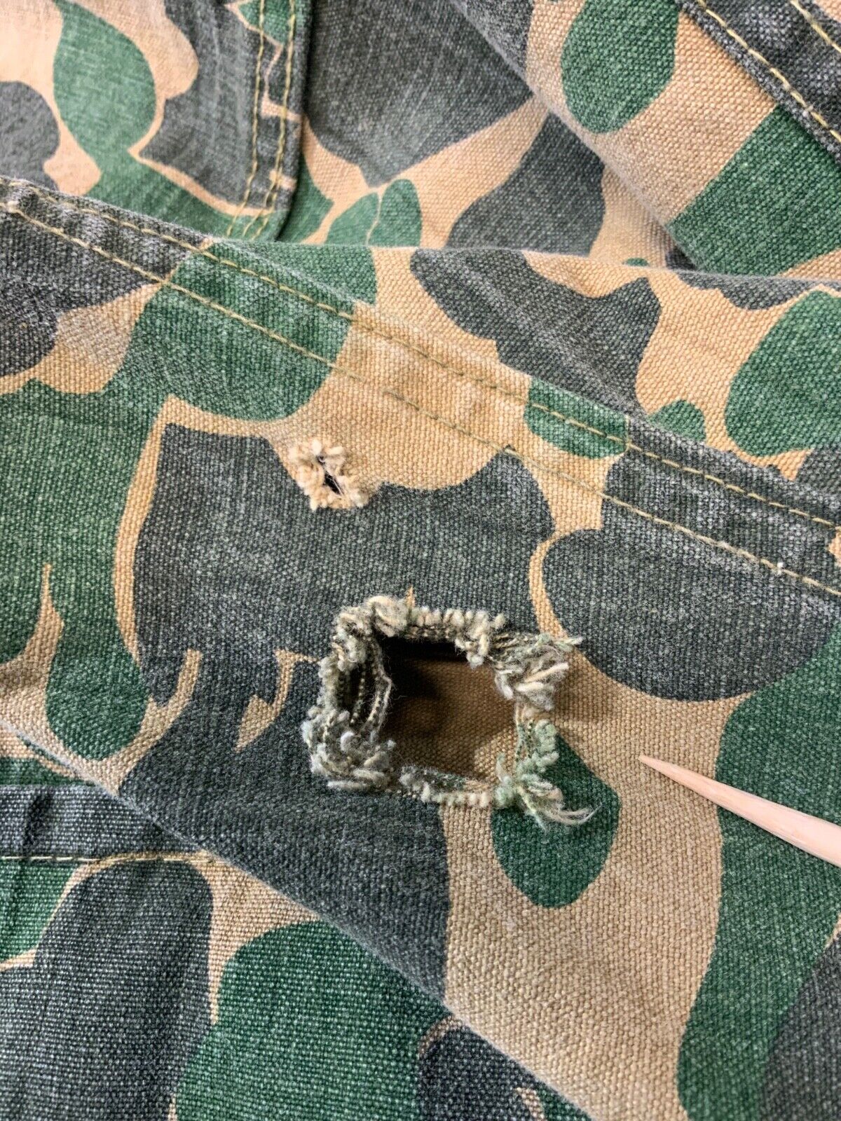 Vintage Bullseye Bill 1960's - 70's Hunting Jacket Large Green Full Zip Camo