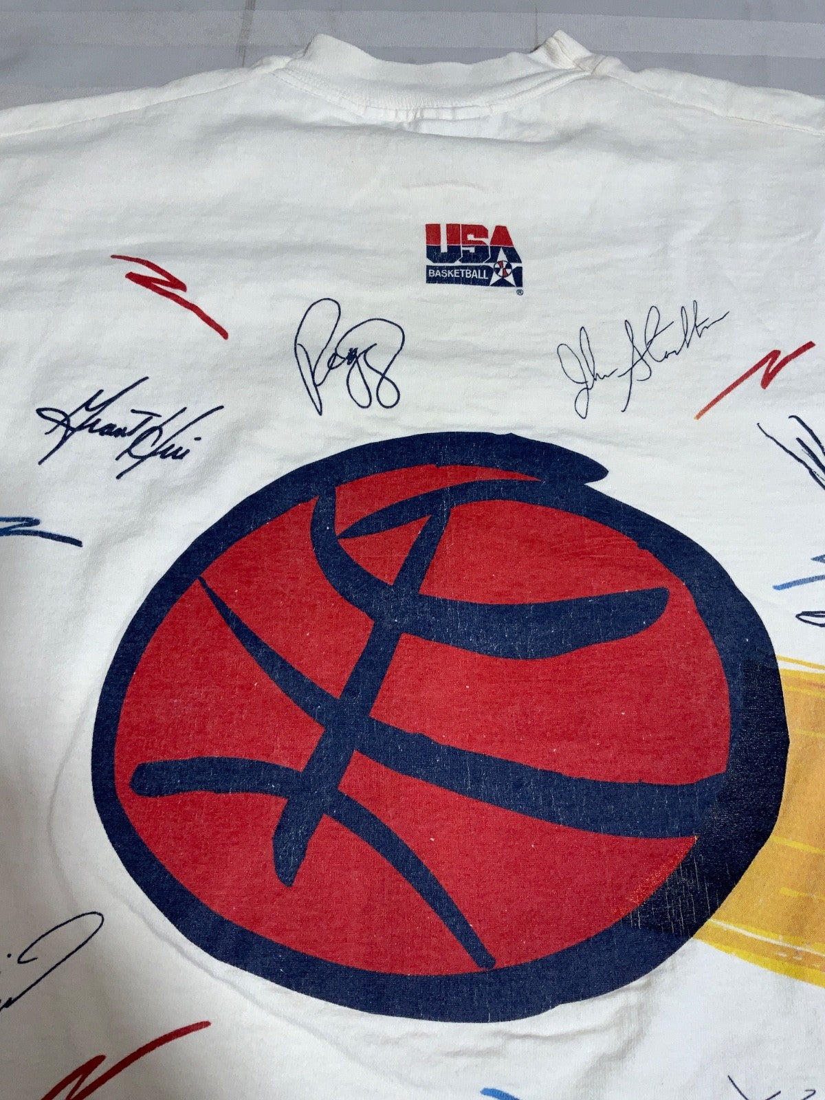 Vintage Usa Basketball Dream Team T-Shirt XL White Single Stitch Olympics 1990s