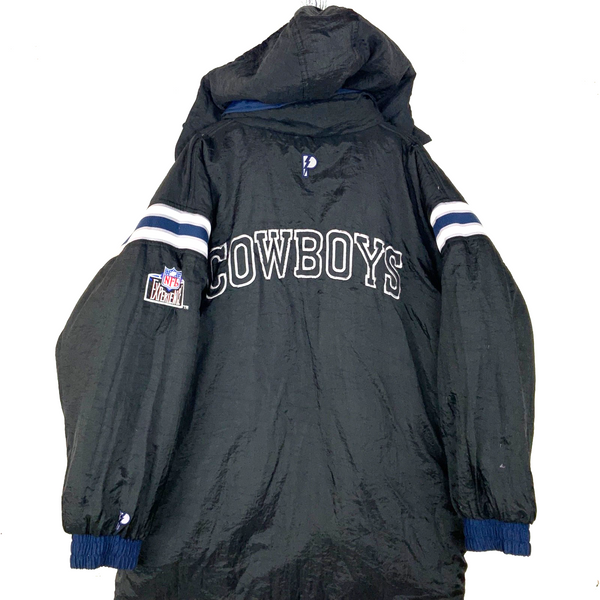Vintage Dallas Cowboys Pro Player Jacket XL Reversible Puffer Hooded FullZip Nfl