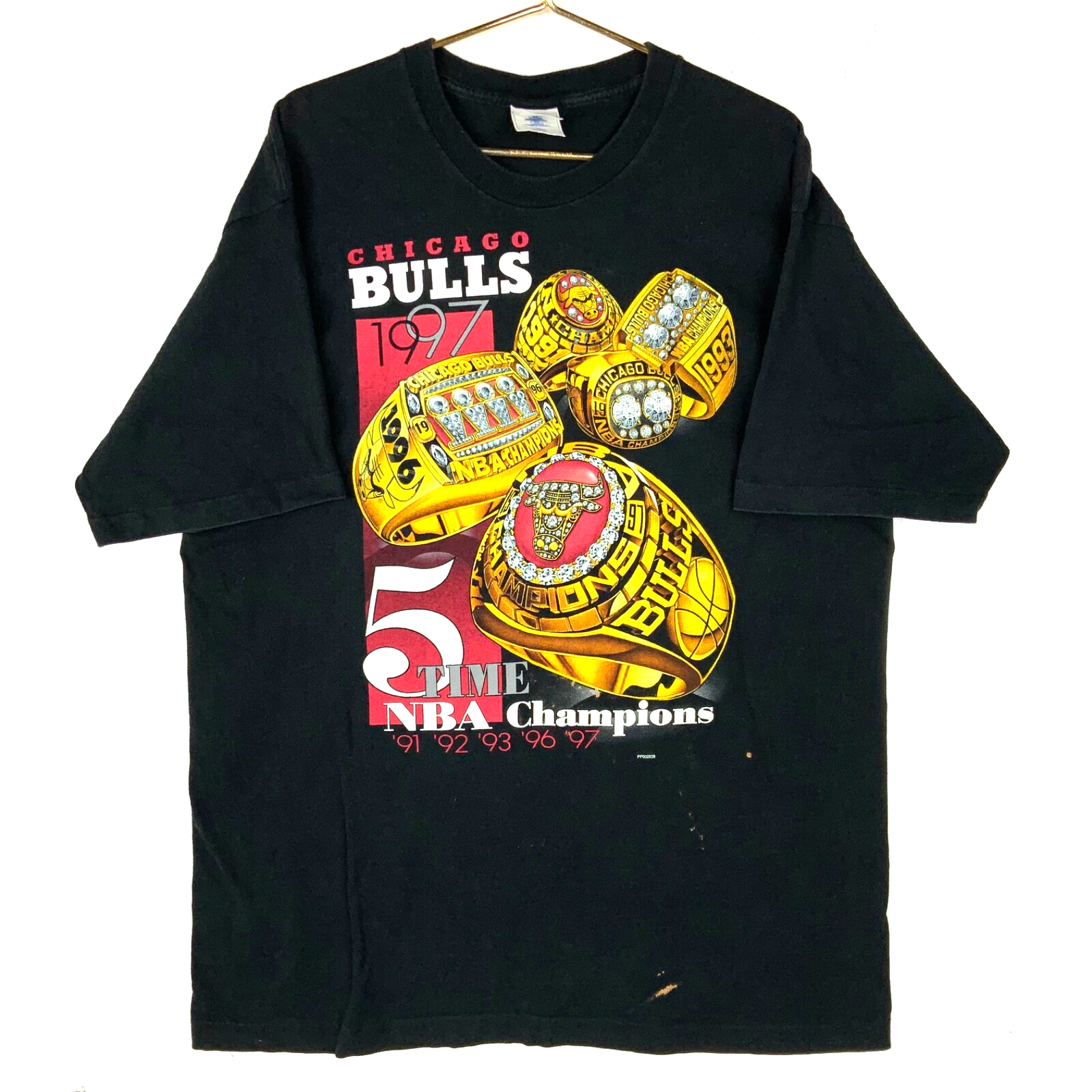 Vintage Chicago Bulls Pro Player T-shirt XL Single Stitch 5 Time Nba Champs 90s