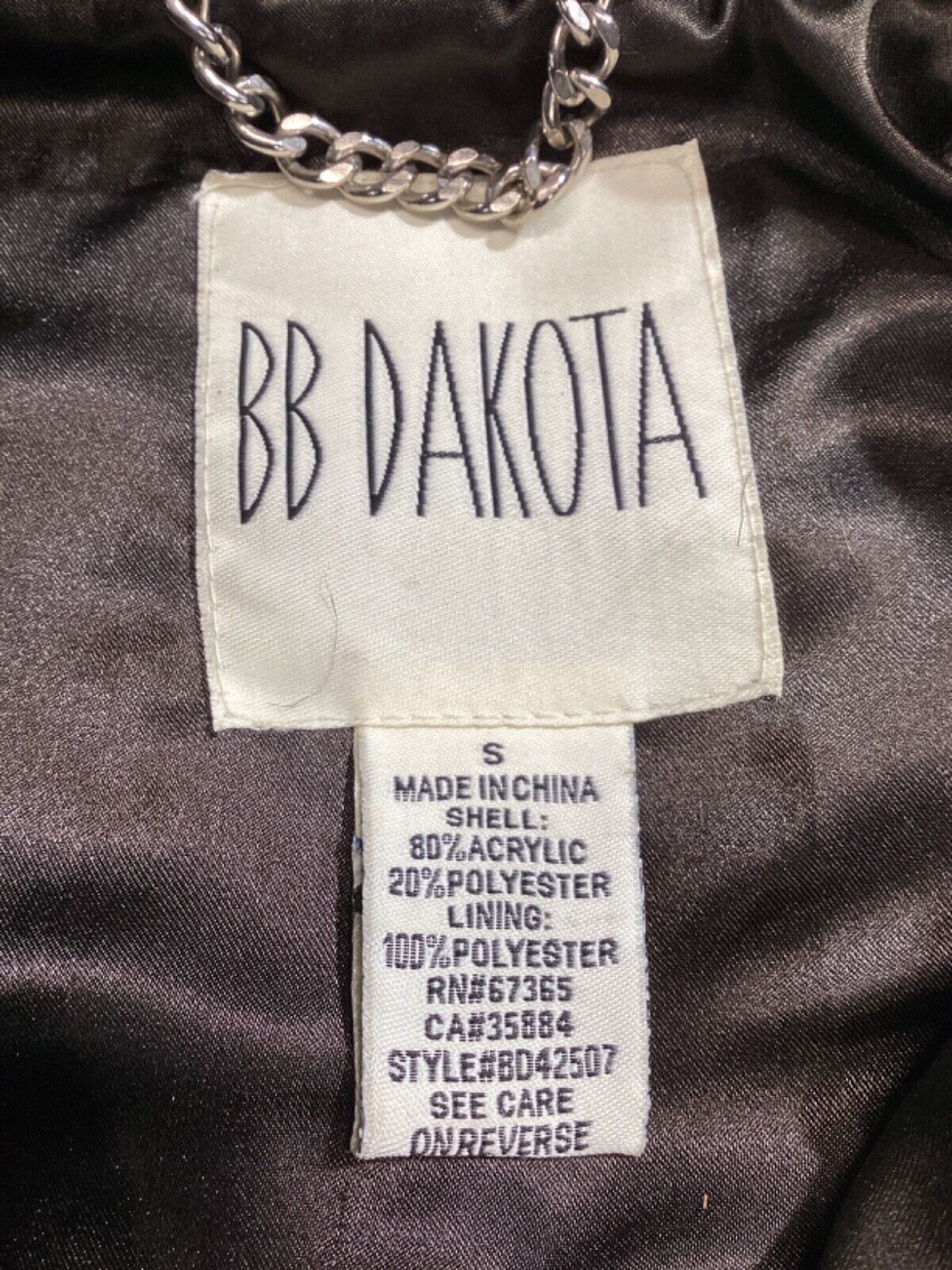 Vintage BB Dakota Faux Fur Women's Hooded Puffer Vest Jacket Size Small Full Zip