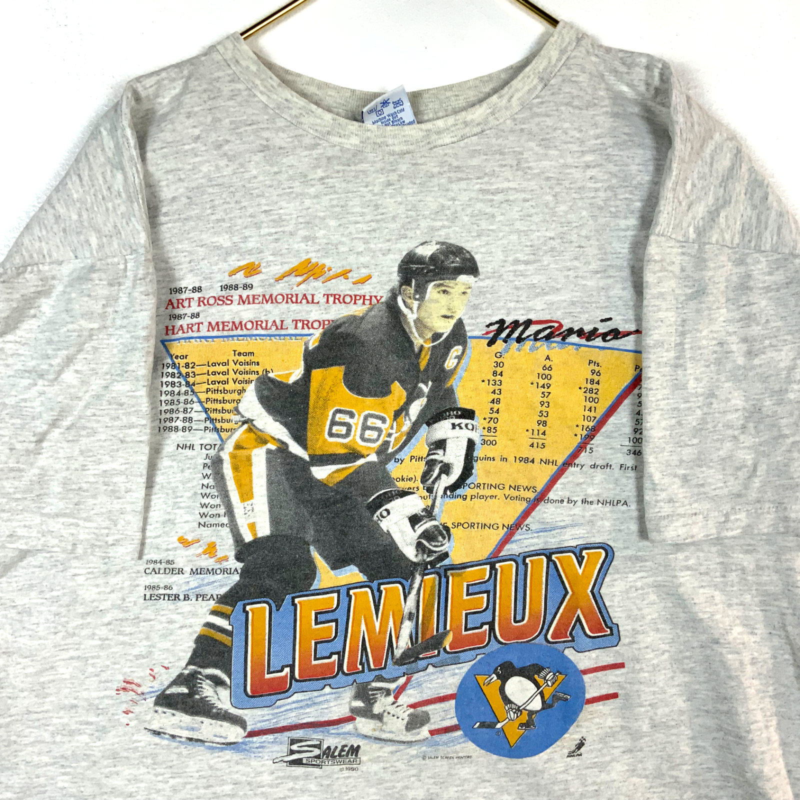 Vintage Pittsburgh Penguins Salem T-shirt XL Made Usa 1990 Nhl Mario Lemieux