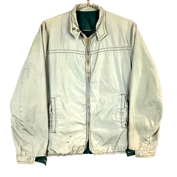 Vintage 1970s Reversible Harrington Windbreaker Jacket Size Small Green