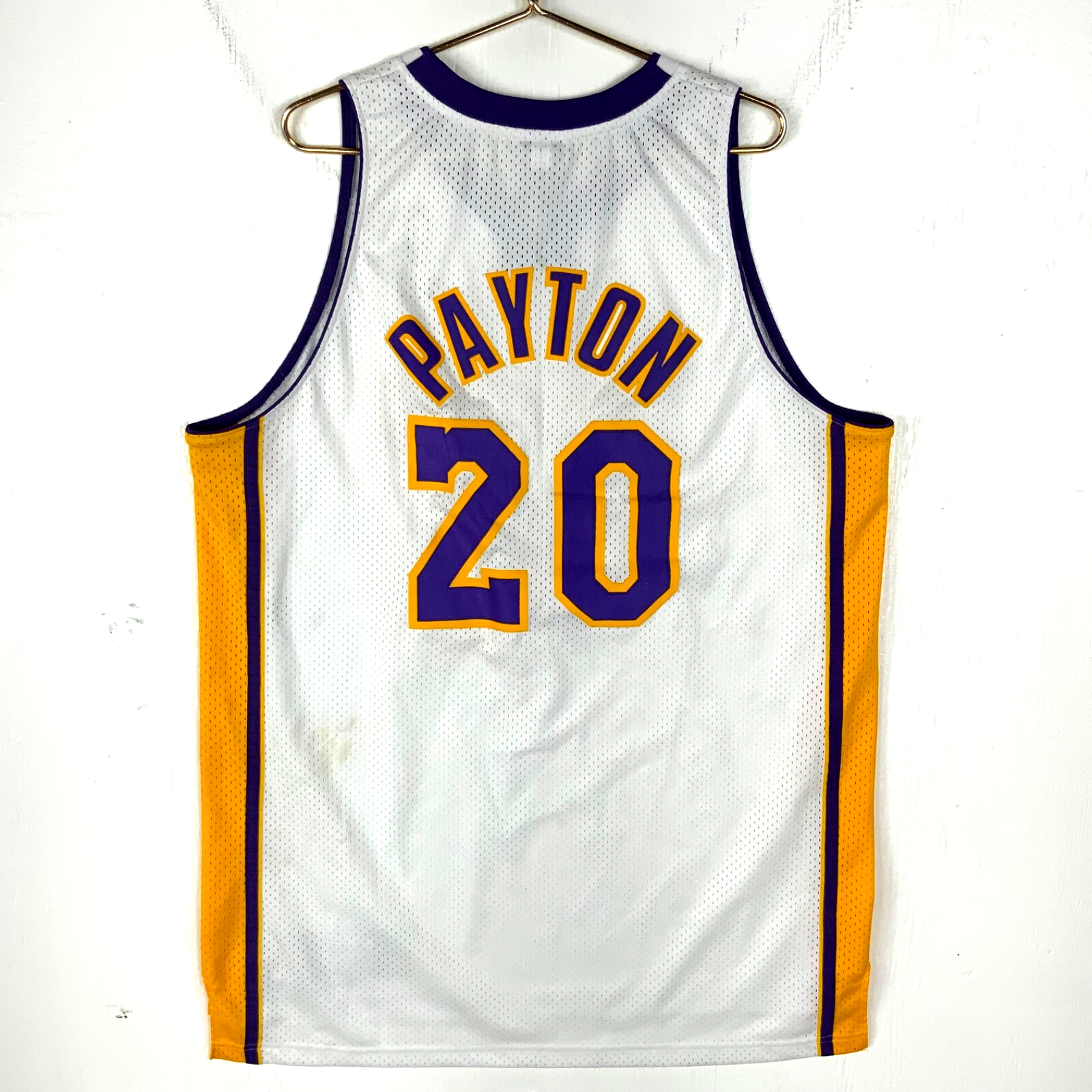 Vintage Los Angeles Lakers Jersey 2XL Reebok Gary Payton White Nba