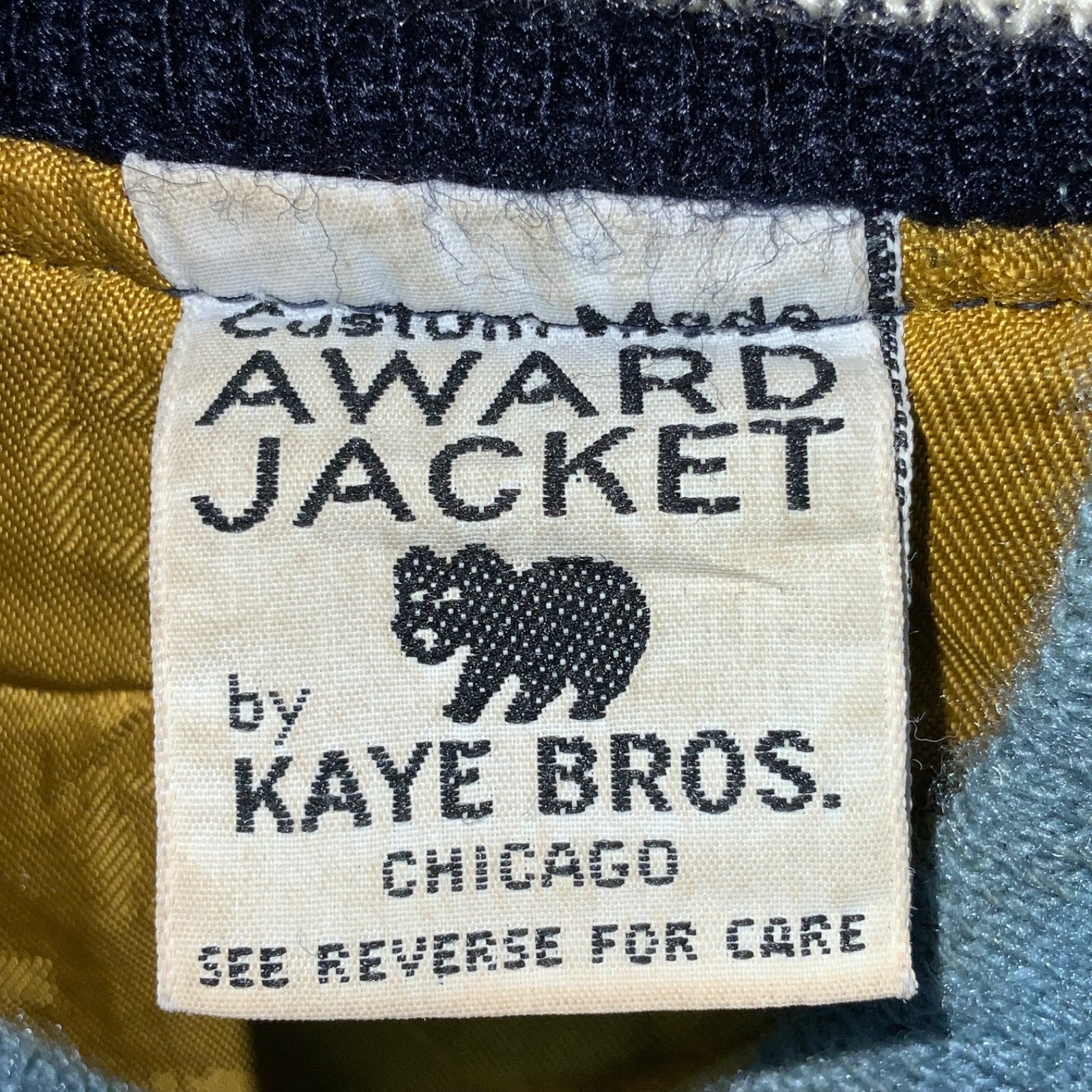 Vintage Kaye Bros Wool Leather Varsity Jacket Medium Snap Button Custom Made 80s