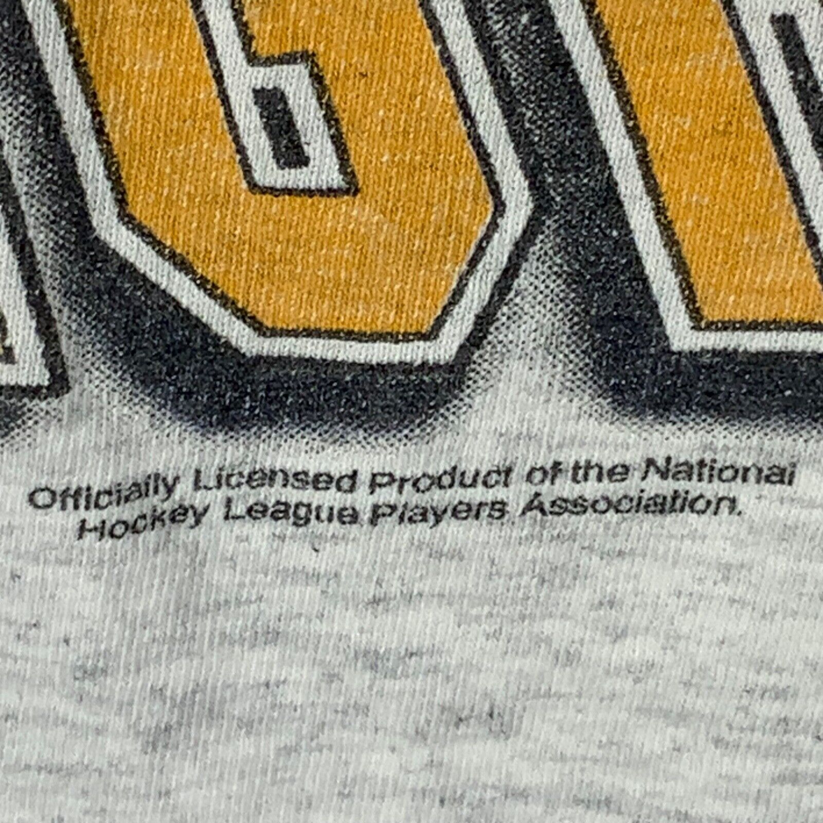 Vintage Pittsburgh Penguins Caricature Delta T-shirt XL Gray Single Stitch Nhl