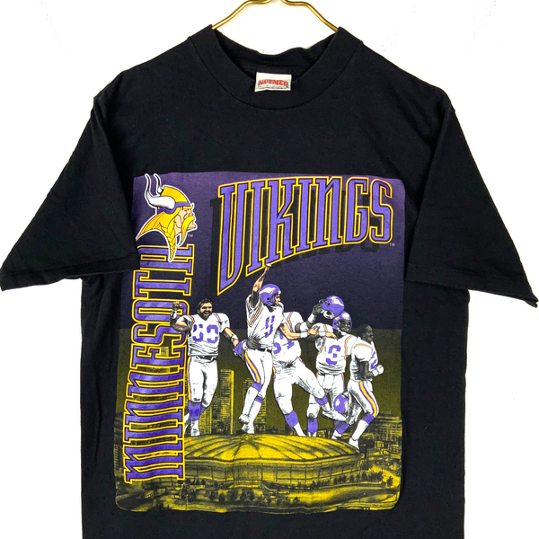 Vintage Minnesota Vikings Nutmeg T-Shirt Large Made Usa Single Stitch Nfl 90s