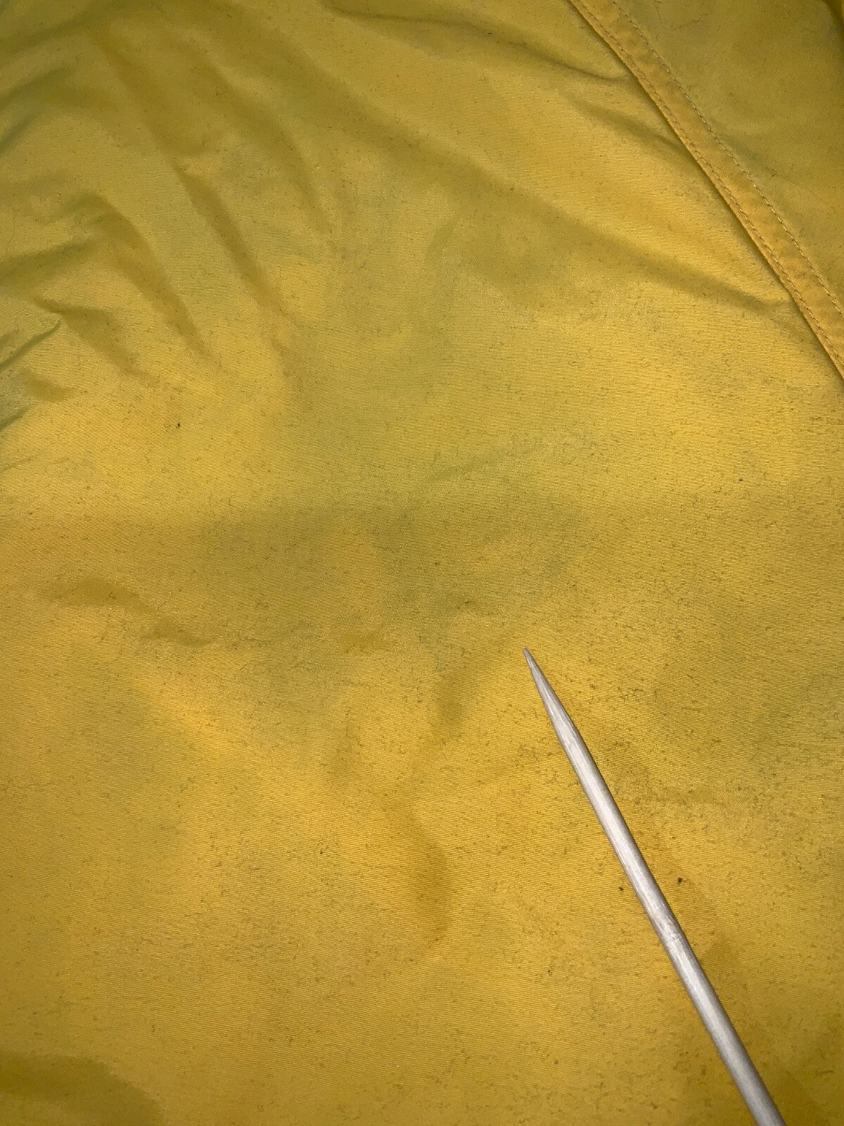 Vintage L.L. Bean Warm Up Jacket Large Yellow Full Zip Fleece Lined Bomber 90s