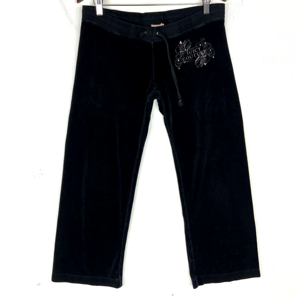 Vintage Juicy Couture Velour Women's Sweat Pants Medium Black Y2k