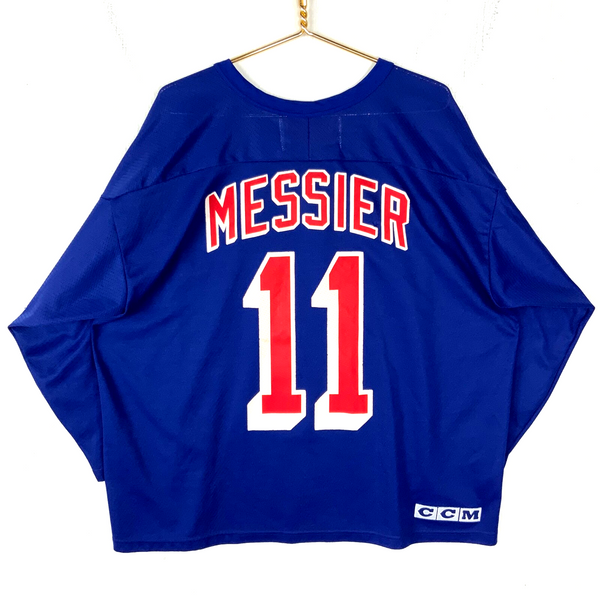Vintage New York Rangers Jersey XL Ccm Mark Messier Blue Nhl