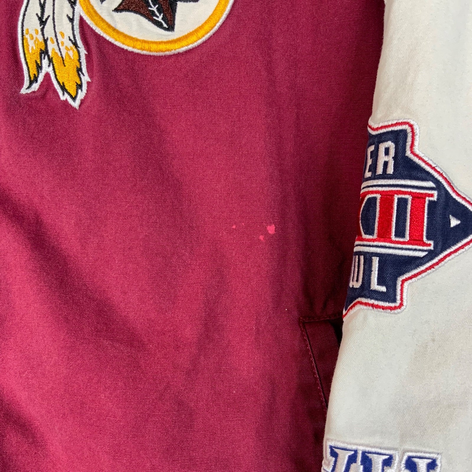 Washington Redskins 3X Super Bowl Champ Varsity Jacket Medium Red Nfl