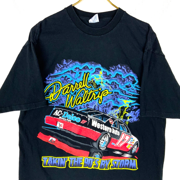 Vintage Nascar T-Shirt Large Made Usa Darrel Waltrip Taking The 90s By Storm