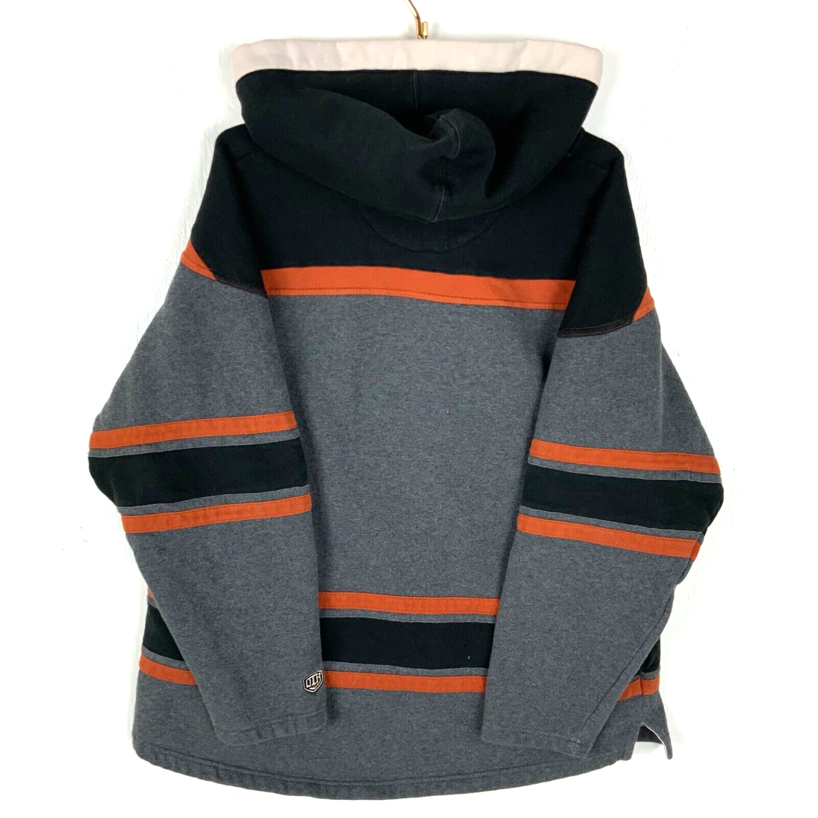 Original Six Old Time Hockey Sweatshirt Hoodie Size Large Gray Nhl Embroidered