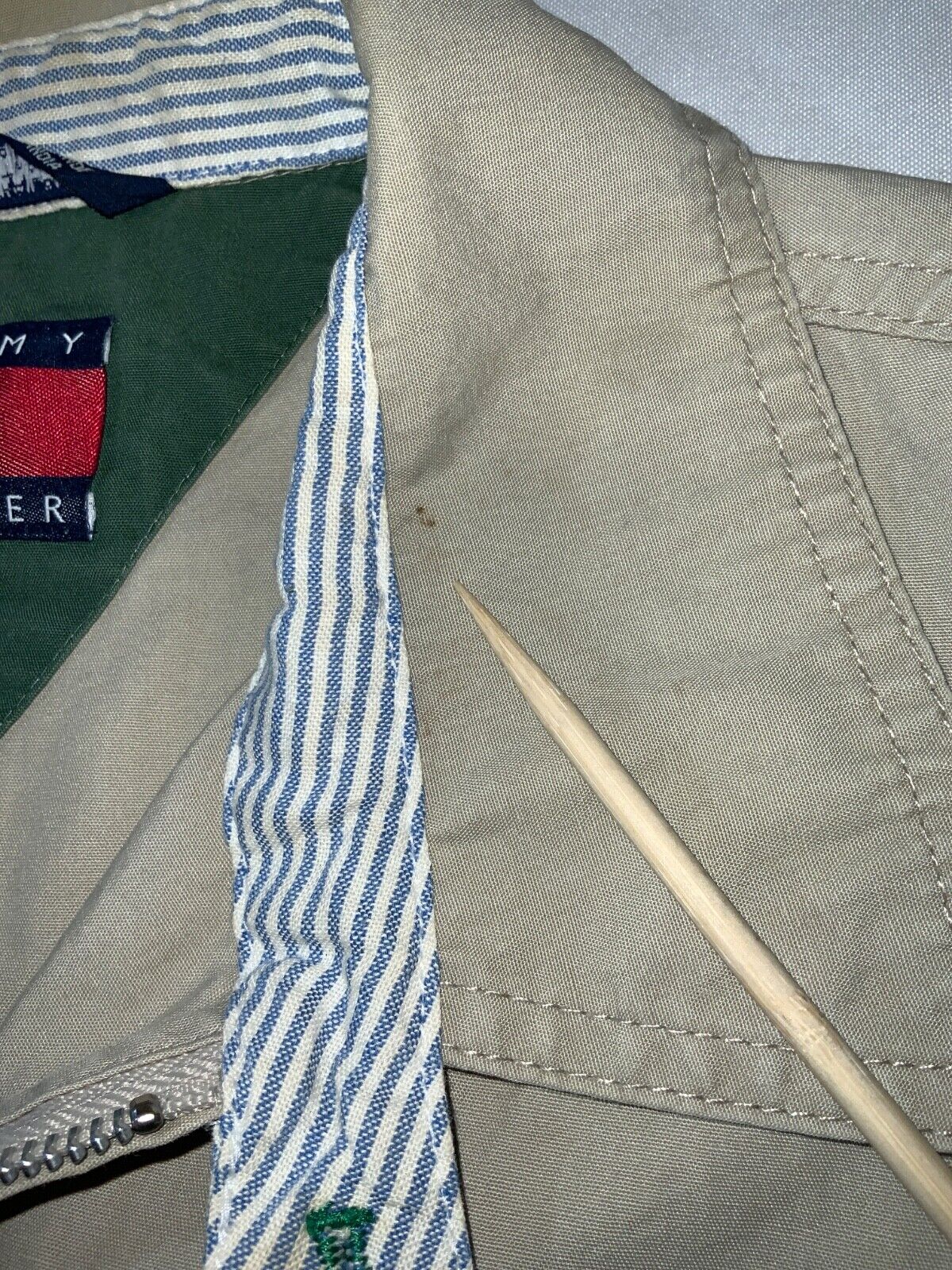 Vintage Tommy Hilfiger Harrington Jacket Medium Beige Full Zip 90s