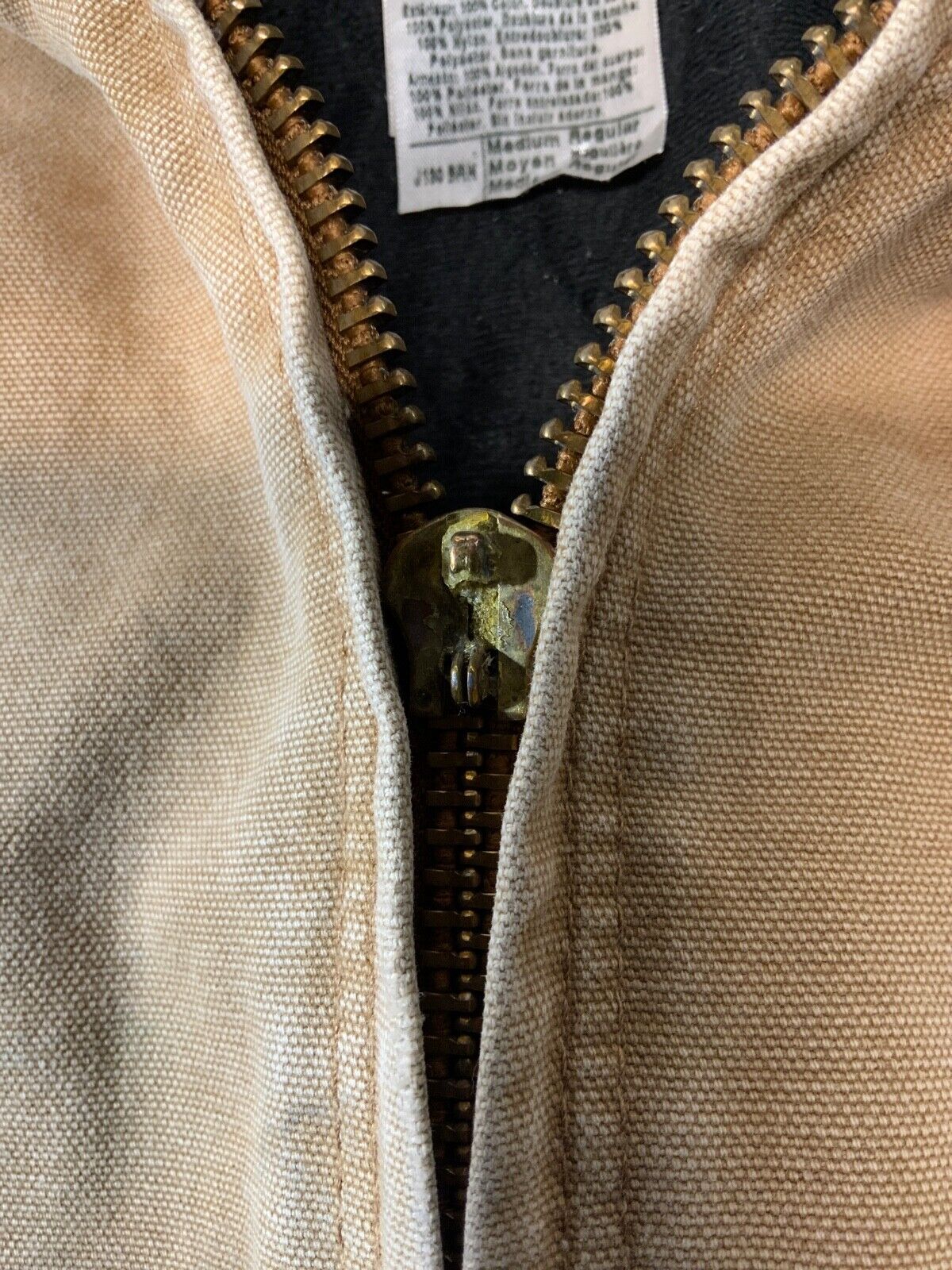 Carhartt Duck Jacket Medium Brown Full Zip Quilt Lined Workwear
