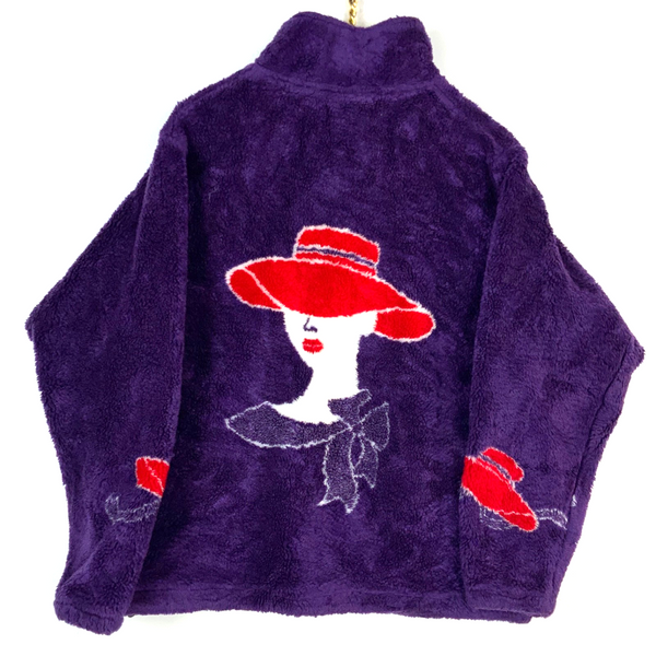 Vintage Black Mountain Fleece Sweater Jacket Womens Medium Full Zip Hats 90s