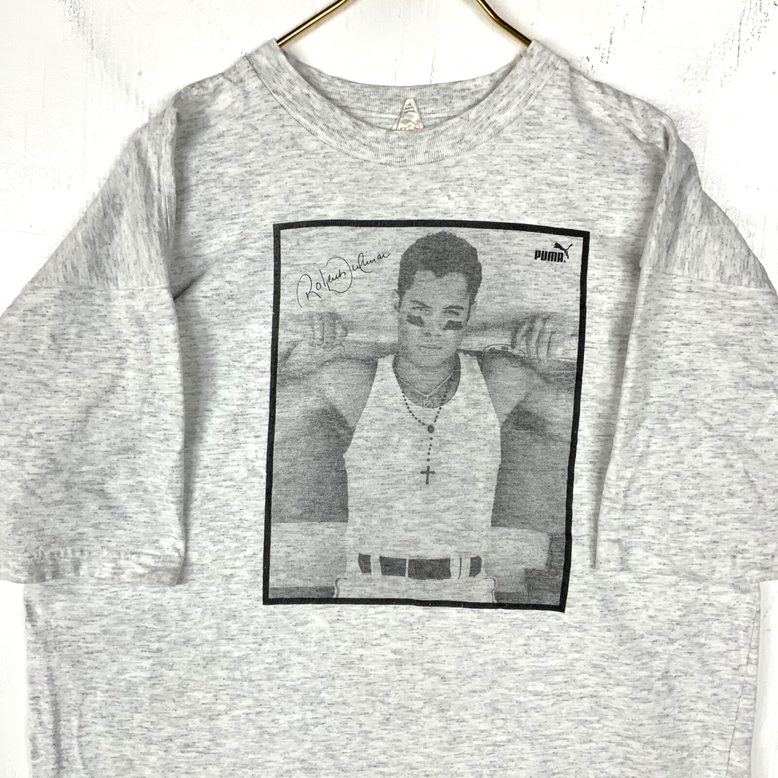 Vintage Puma Baseball T-Shirt XL Gray Made In Canada Mlb 90s