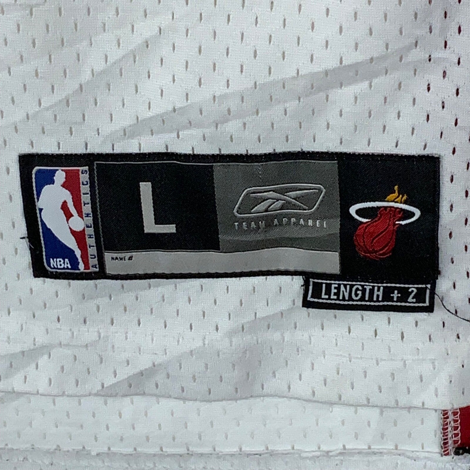 Miami Heat Reebok Jersey Size Large White Nba Authentics Dwyane Wade