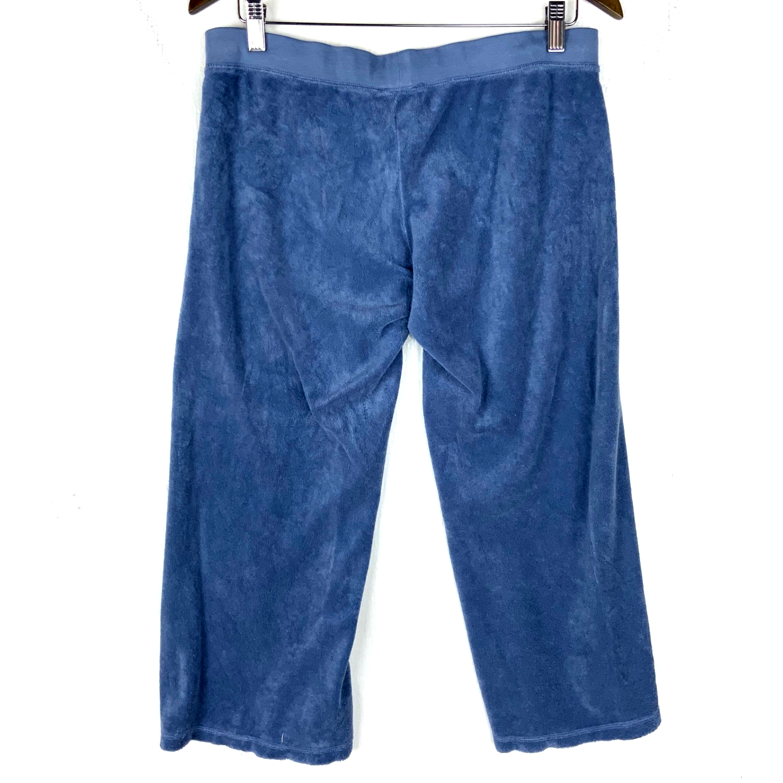 Vintage Juicy Couture Terry Cloth Women's Capri Sweat Pants Medium Blue Y2k