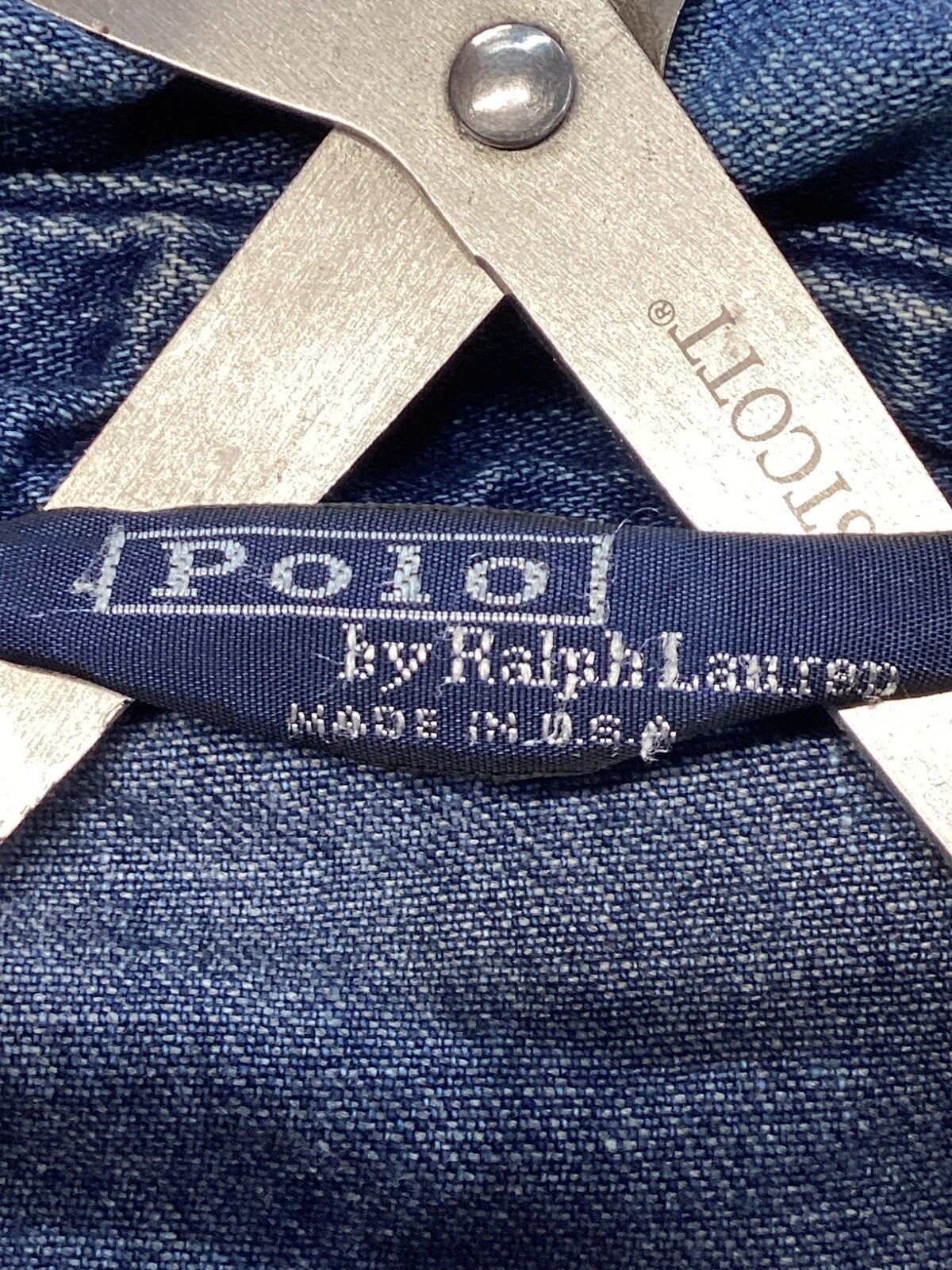 Vintage Polo Ralph Lauren Denim Harrington Jacket Size Large Blue Full Zip Usa