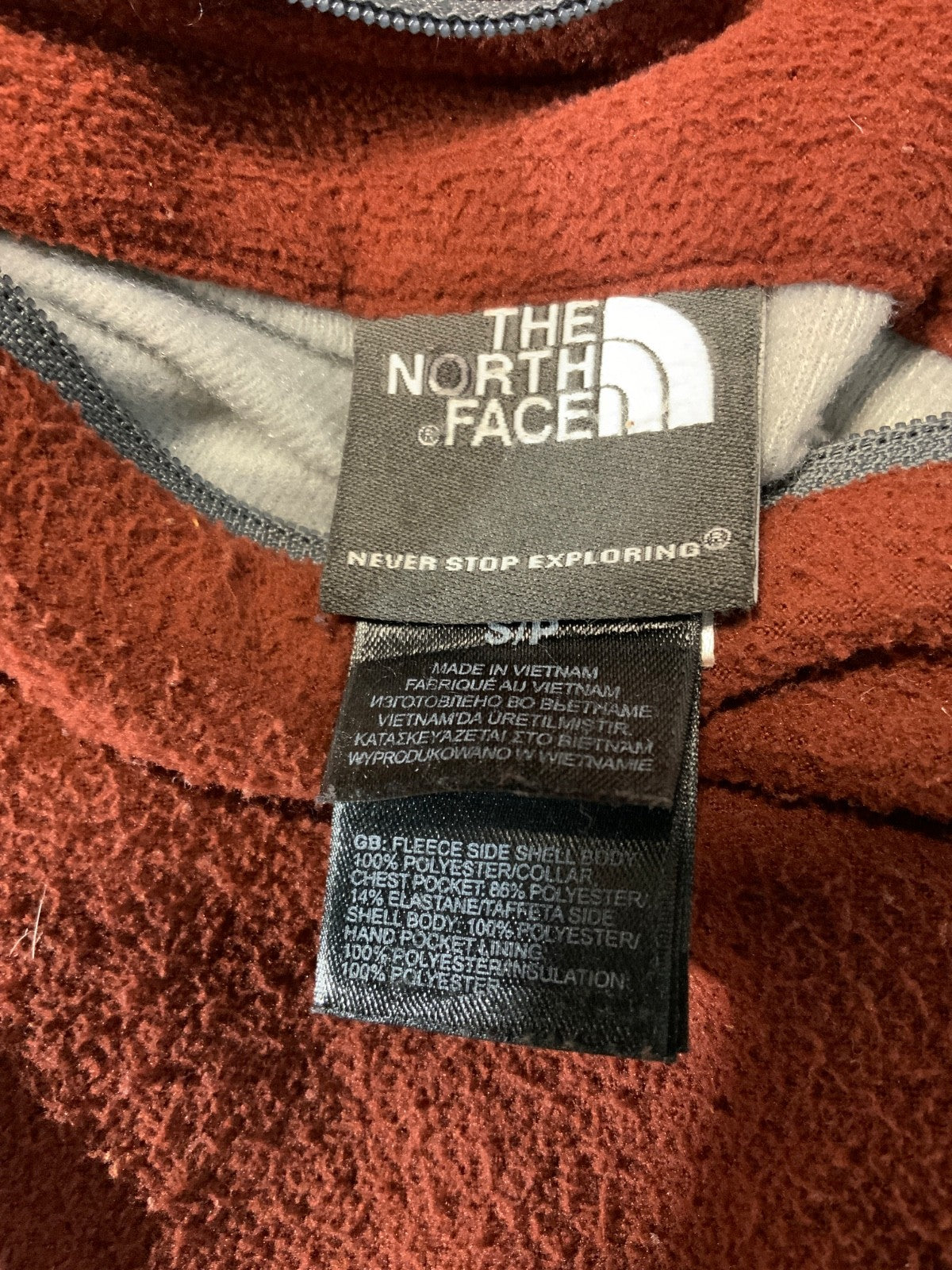 The North Face Vest Small Red Full Zip Reversible Fleece
