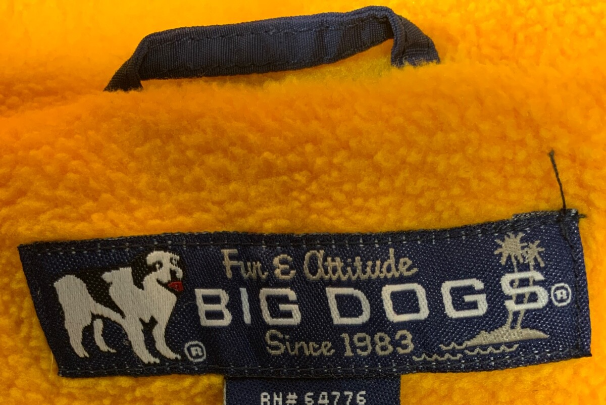 Vintage Big Dogs Jacket 3XL Blue Full Zip Fleece Lined Hooded 90s