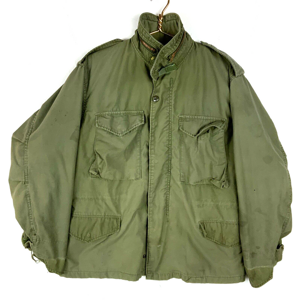 Vintage Military Og-107 Jacket Medium Green Full Zip Distressed Vietnam Era 60s