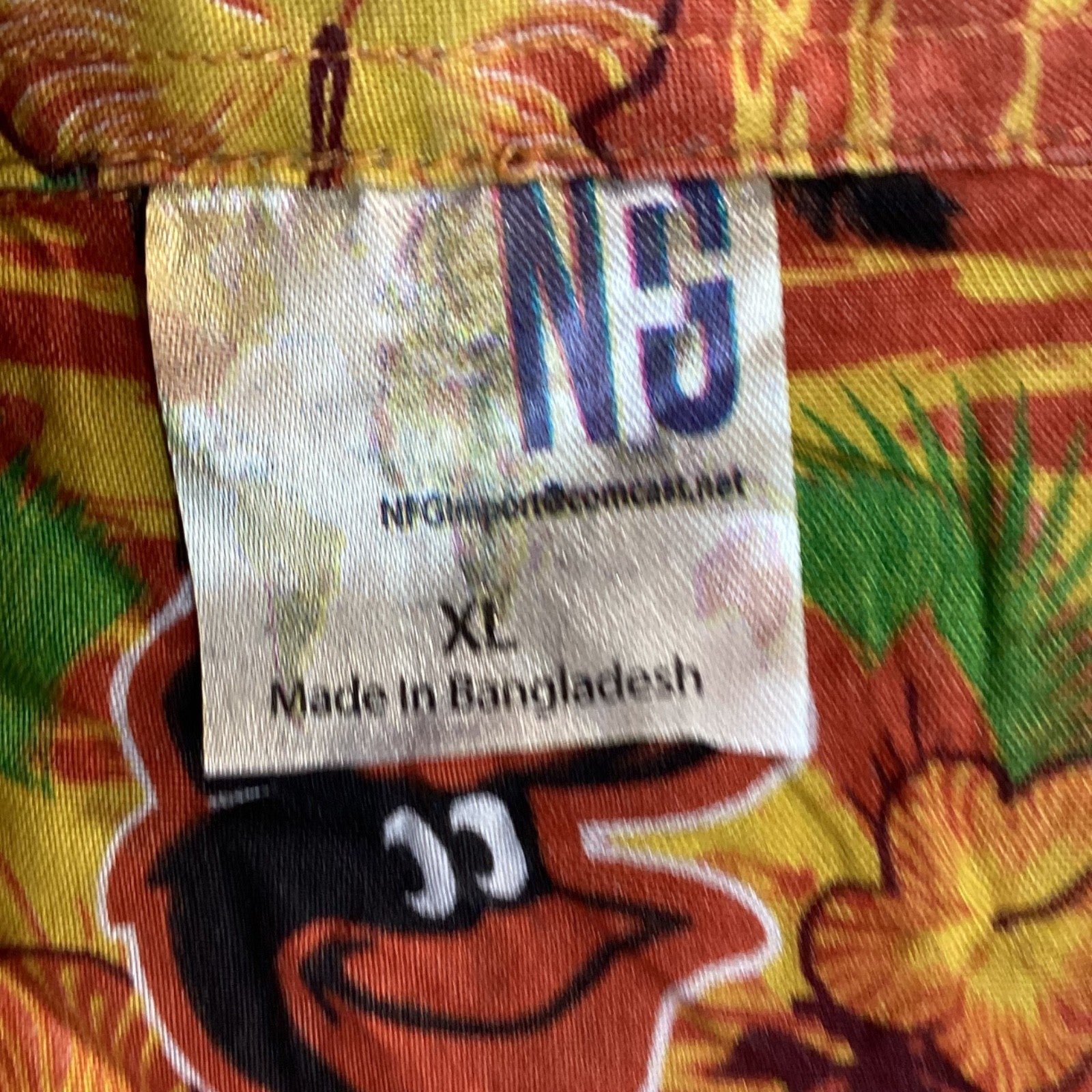 Baltimore Orioles Hawaiian Shirt XL Orange Palm Tree Short Sleeve Button Up Mlb