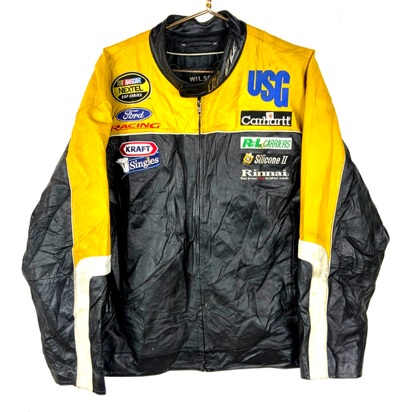 Vintage Matt Kenseth Chase Leather Racing Jacket XL Full Zip Nascar